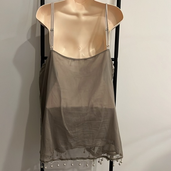 Soft Surroundings Tops Tank Mesh Embroidered 3D Floral Gray Women Size 2X - Picture 4 of 9